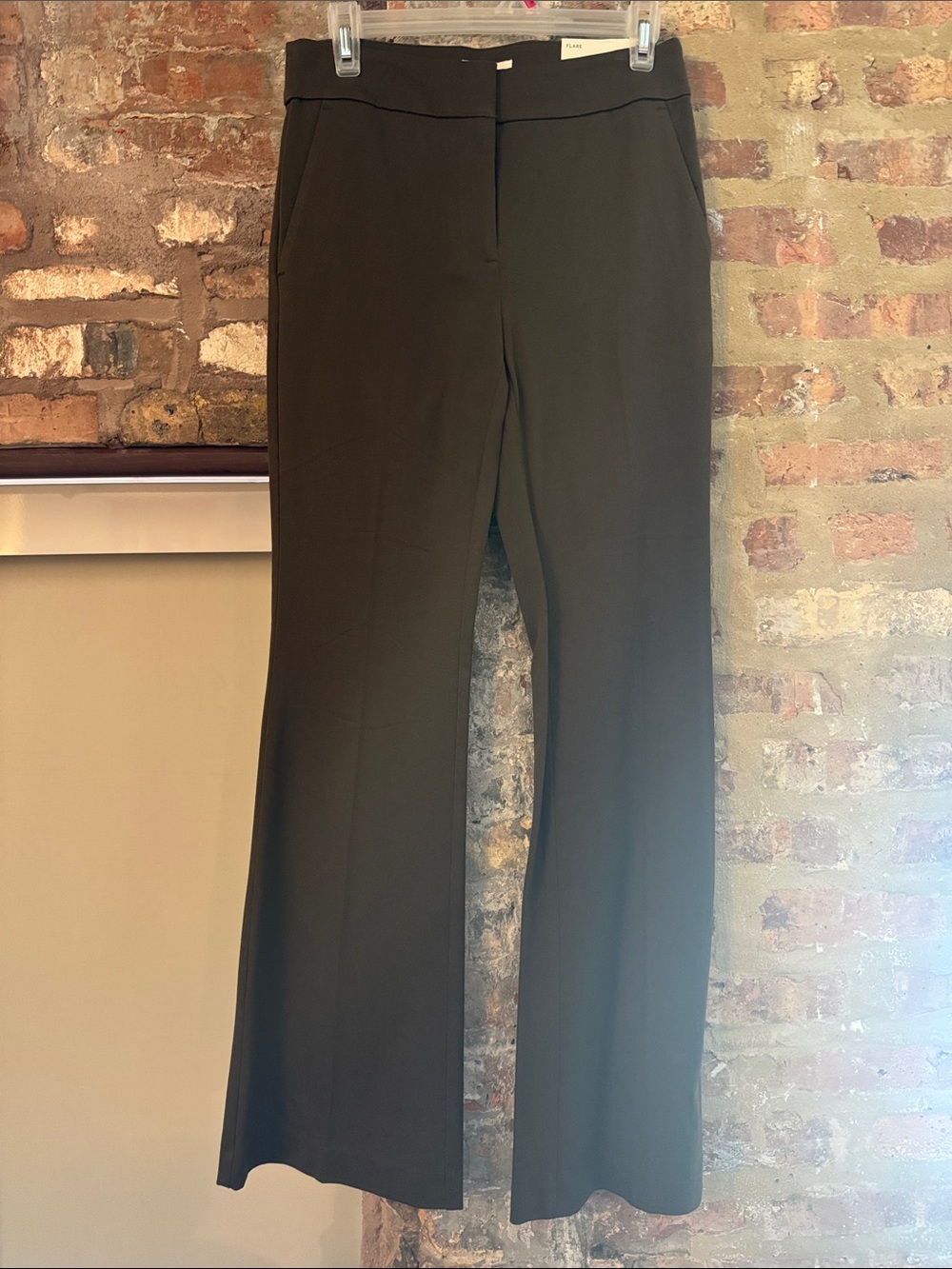 LOFT Olive Wide-Leg Trousers